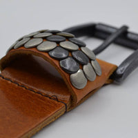 4,5cm cognac studriem van Italiaans volnerf leer