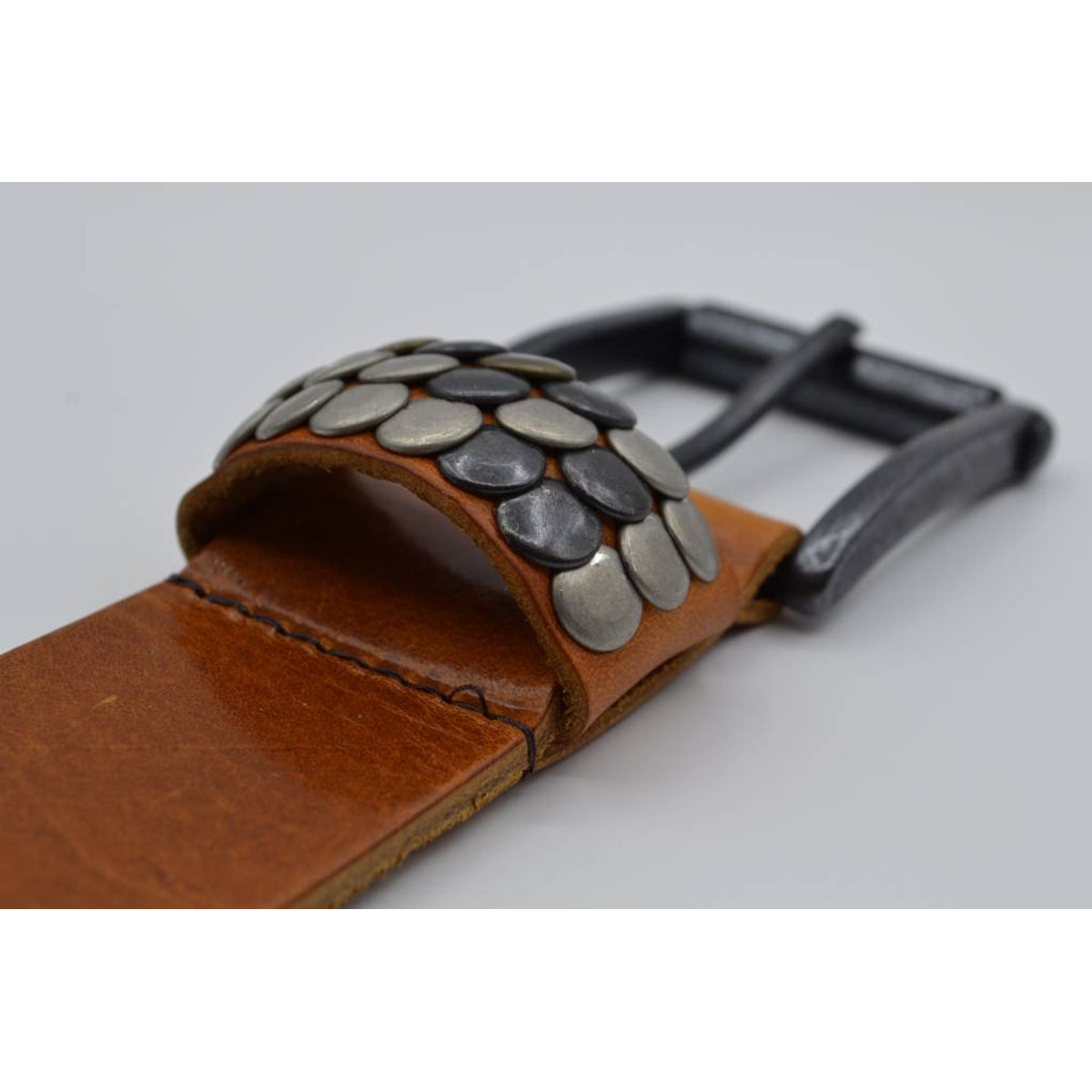 4,5cm cognac studriem van Italiaans volnerf leer