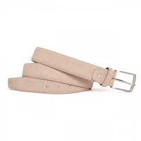 Beige suede 35mm brede riem. 