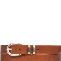 Cognac 25mm brede Cowboysbelt riem. 