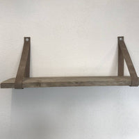 Leren Plankdragers taupe inclusief plank