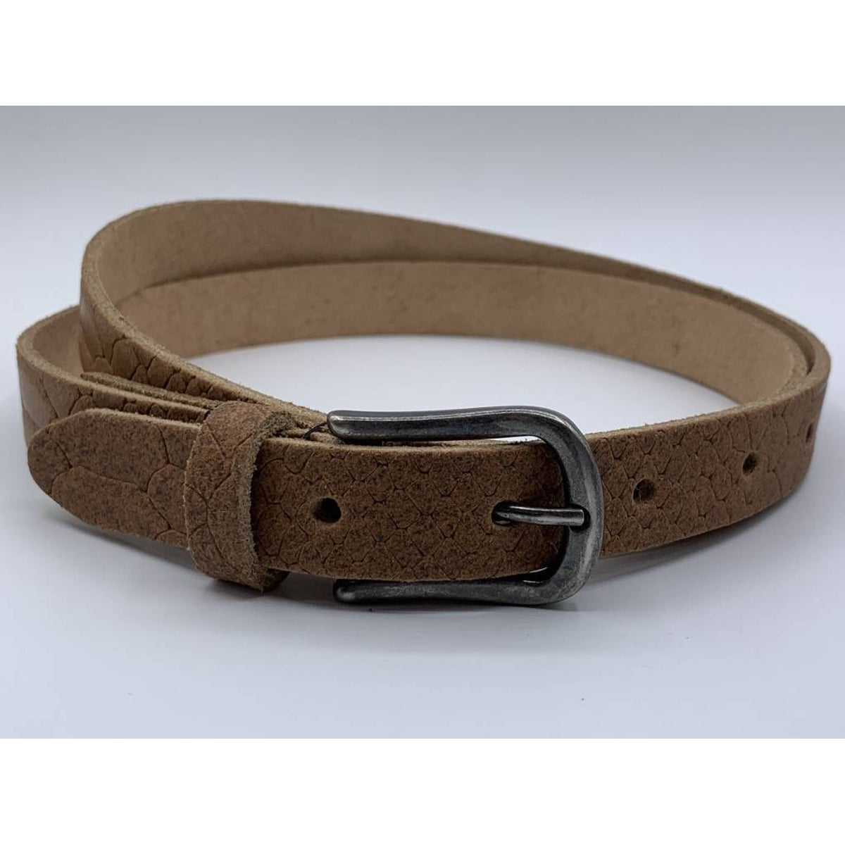 2cm brede damesriem met cognac slangenprint