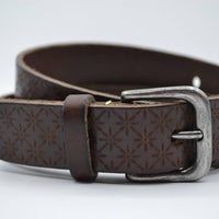 3cm bruine kinder riem met sneeuvlok print