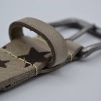3cm taupe kinder riem met sterprint