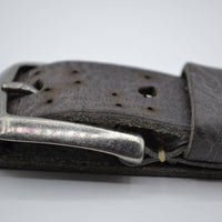 35mm grijze kinder riem met gebrande gaatjes