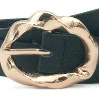 Zwarte PU vegan leather riem.    