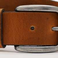 4cm brede cognac riem van Italiaans nerf leer .