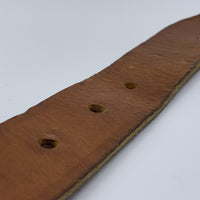 Stoere cognac riem met gewassen vintage leer