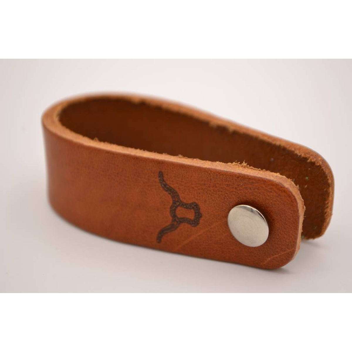 Leren sleutelhanger met logo