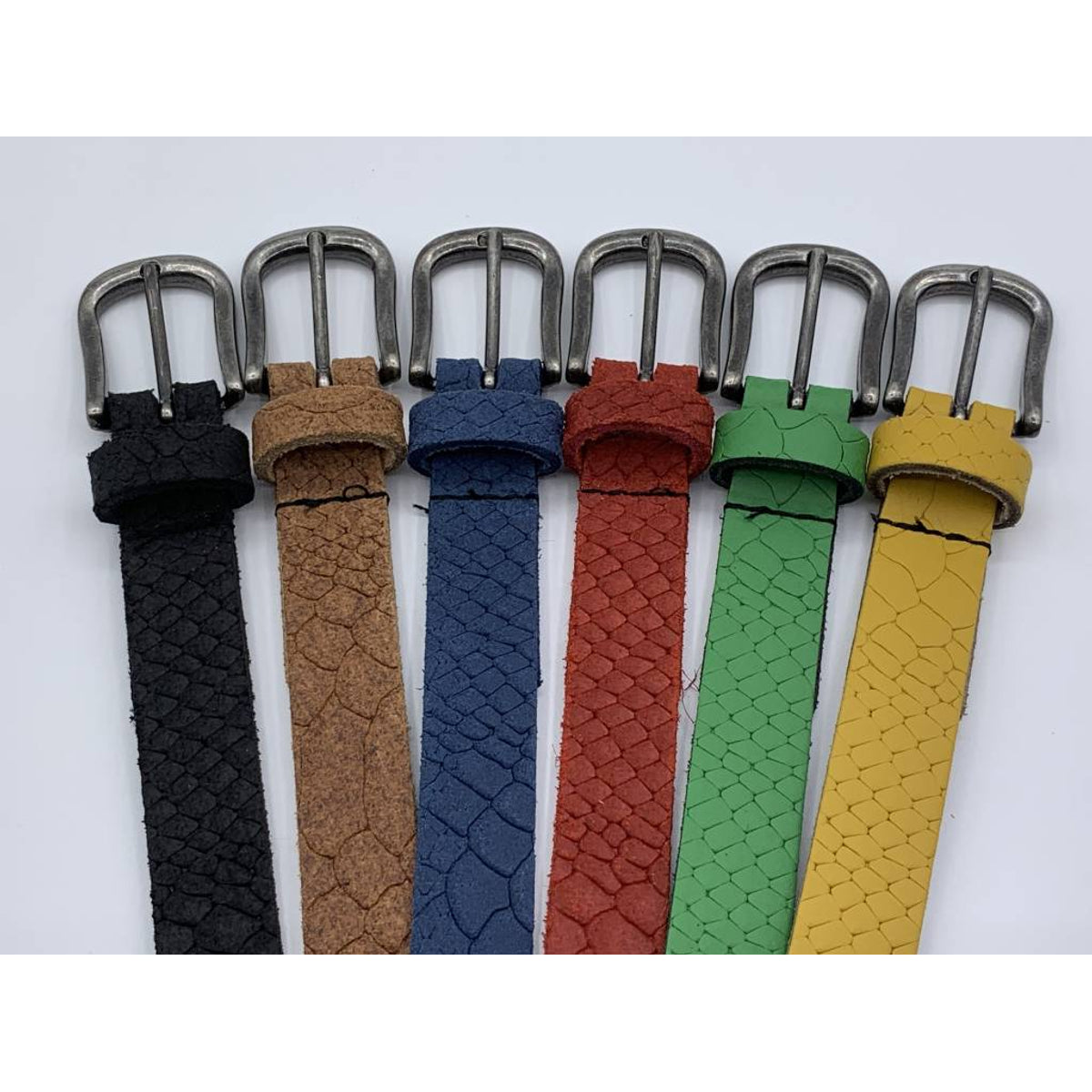 2cm brede damesriem met groene slangenprint 