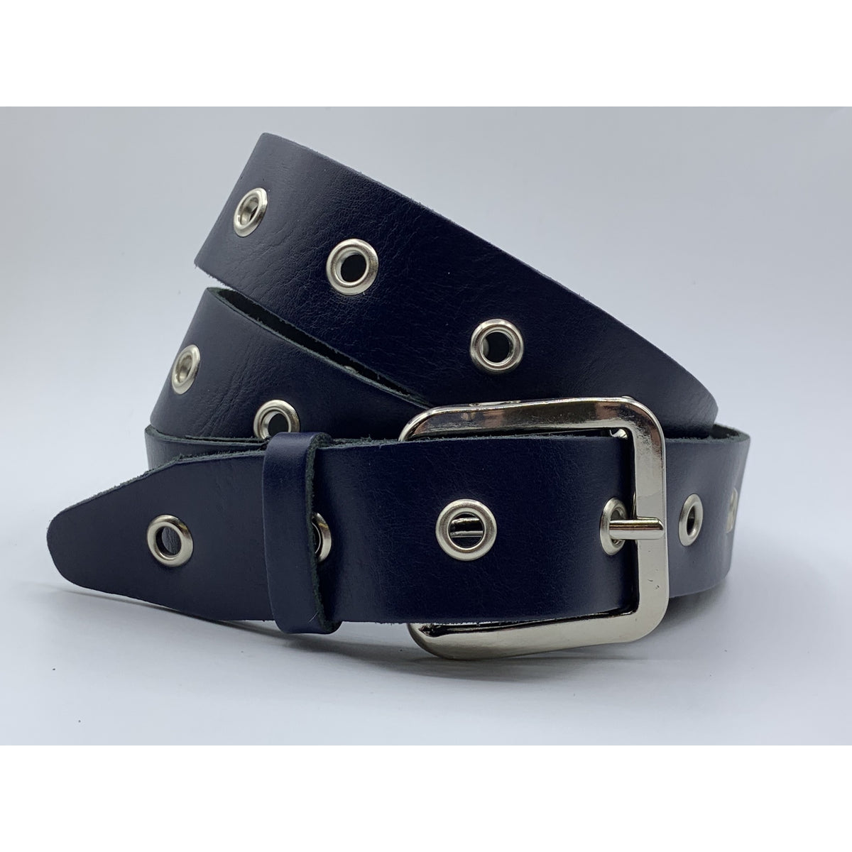 Lange trendy  zwarte knoopriem met ringen