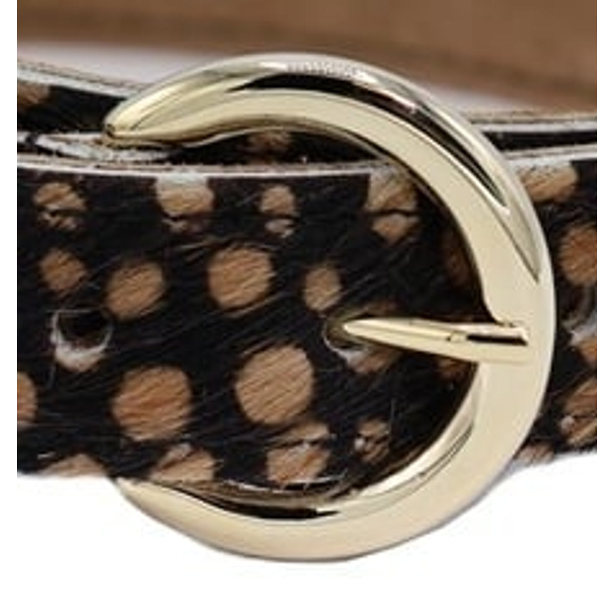zwart met bruine print riem.