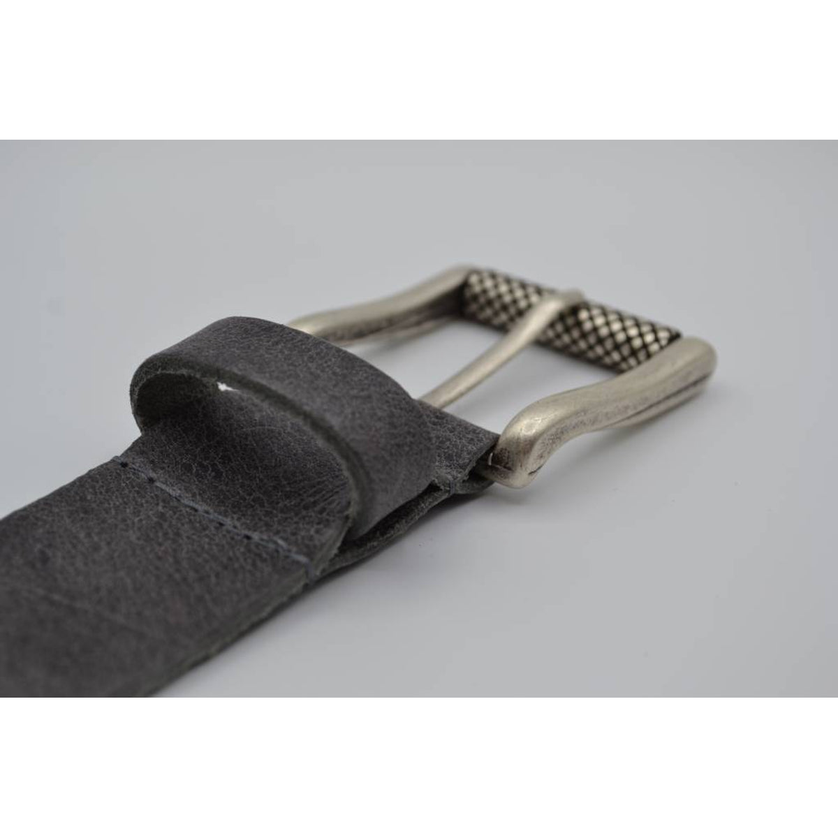 grijze italiaans volnerf lederen casual riem 