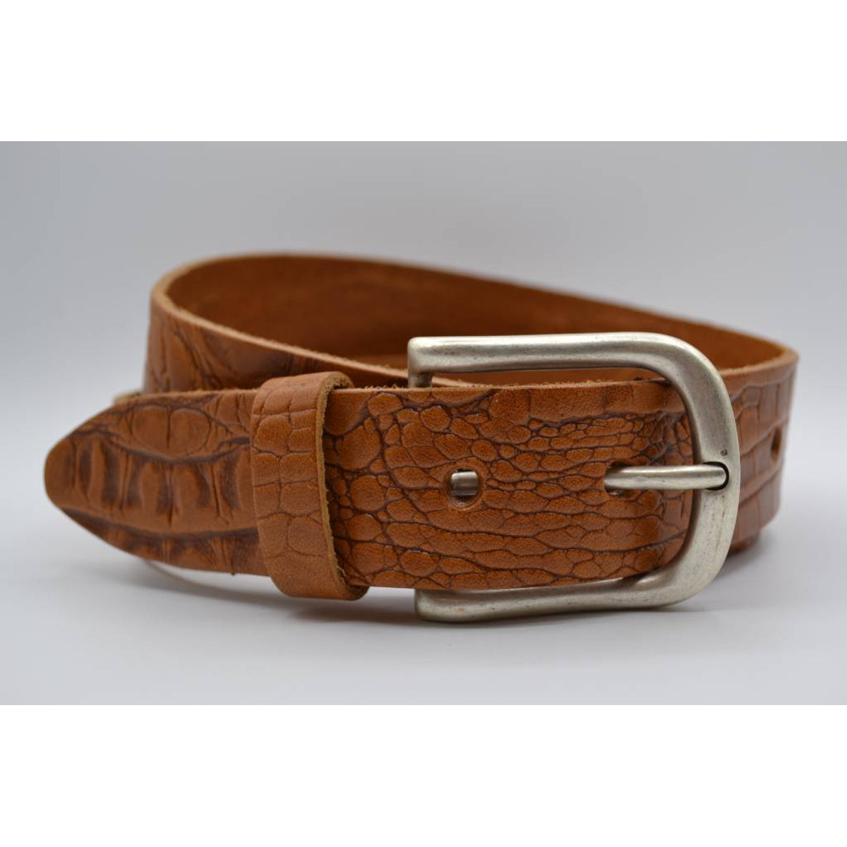 4cm croco cognac italiaans volnerf lederen casual riem