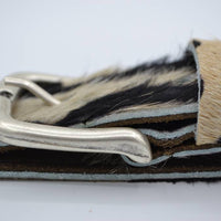Zebraprintriem met oud zilveren gesp