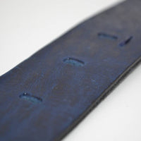 Stoere blauwe riem met gave details
