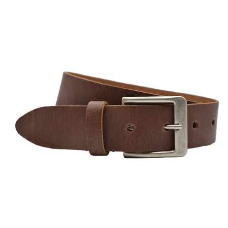 Donker cognac XXL 4cm brede split echt leren riem.