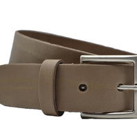 Taupe goedkope 4cm brede split echt leren riem.
