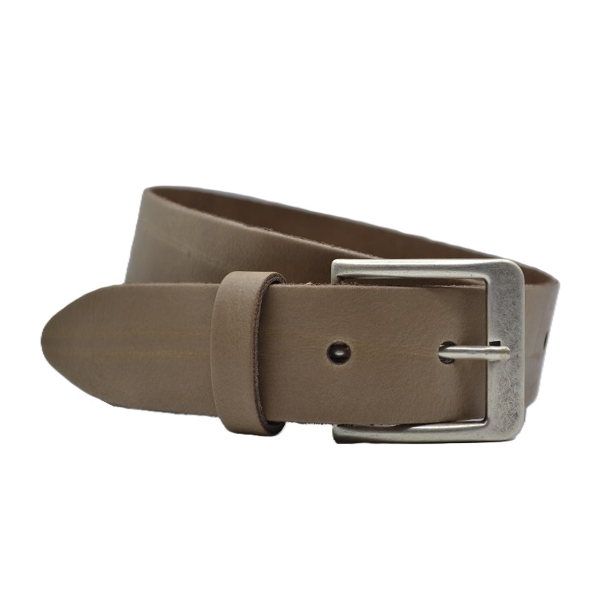 Taupe goedkope 4cm brede split echt leren riem.