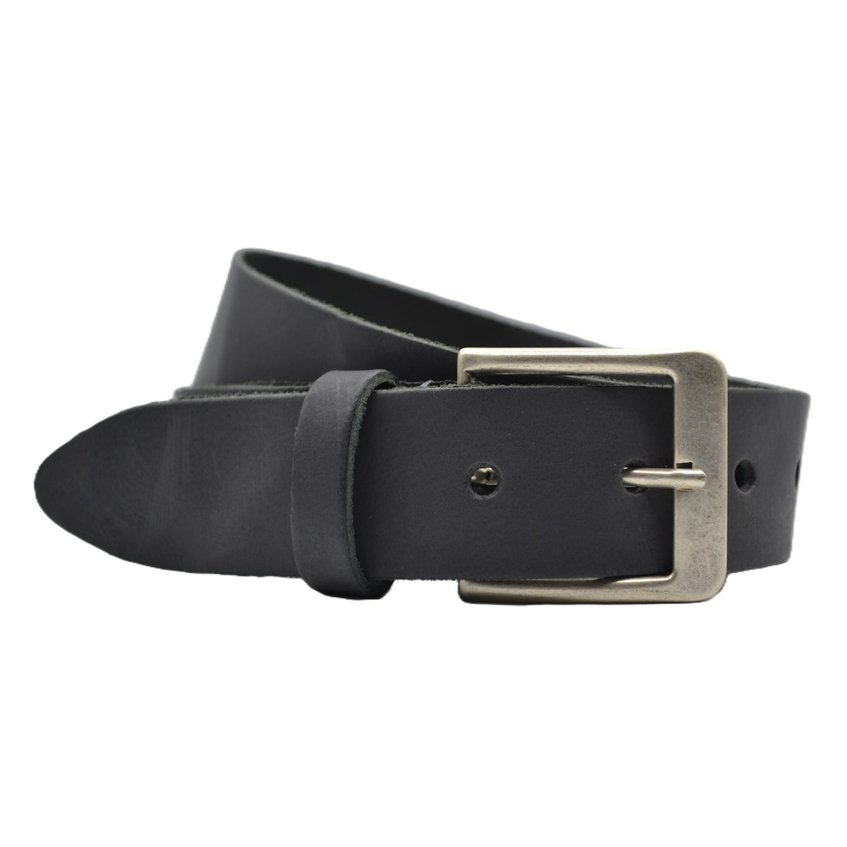 Antraciet goedkope 4cm brede split echt leren riem.