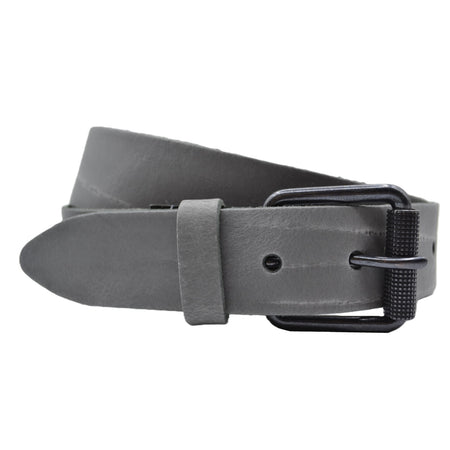 4cm brede grijze riem met zwarte gesp