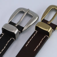 Smalle zwarte western cowboy riem. 2.5cm breed. Echt soepel leer en oud zilveren delen.