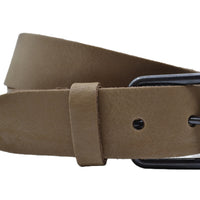 4cm brede taupe riem met zwarte gesp