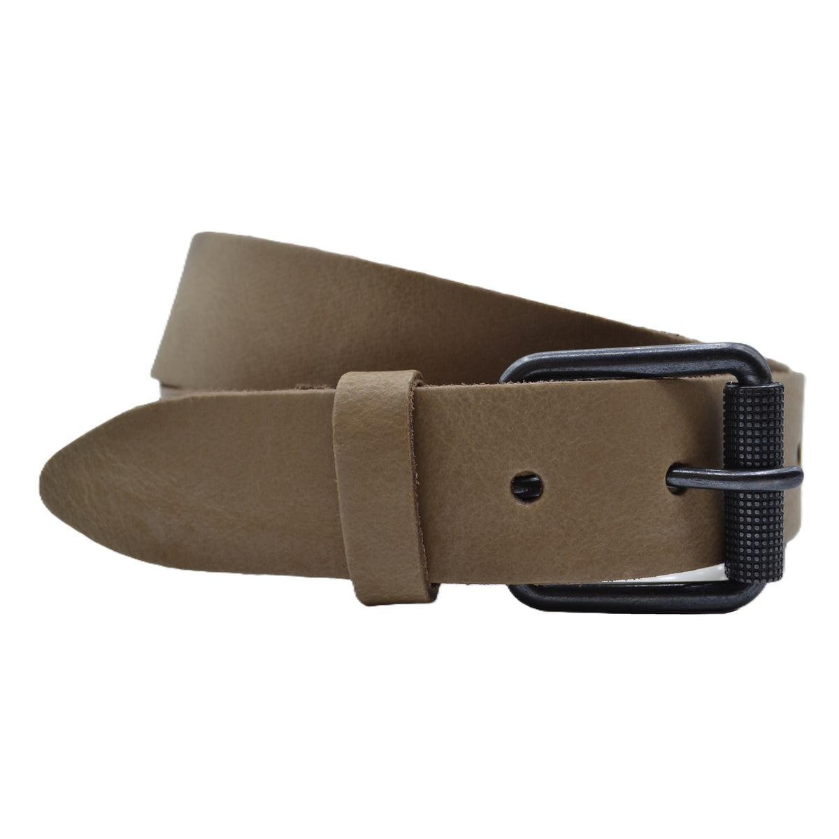 4cm brede taupe riem met zwarte gesp