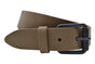 Taupe riem van 4cm breed met zwarte stoere rolgesp