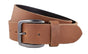 Cognac riem met gunmetal gesp en stevig pull up buffel leer van bijna 4mm dik