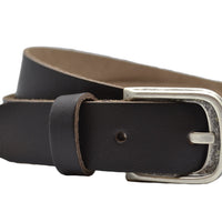 Bruine 3.5cm brede voordelige riem van echt leer