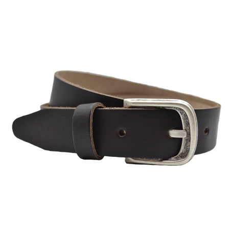 Bruine 3.5cm brede voordelige riem van echt leer