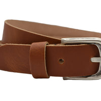 Cognac 3.5cm brede voordelige riem van echt leer