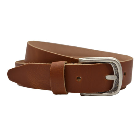 Cognac 3.5cm brede voordelige riem van echt leer