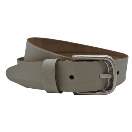 Ecru 3.5cm brede voordelige riem van echt leer