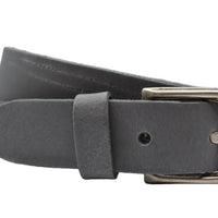 Grijze 3.5cm brede voordelige riem van echt leer