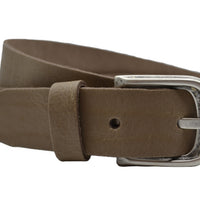 Taupe 3.5cm brede voordelige riem van echt leer