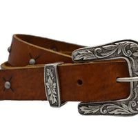 3cm brede cognac western riem