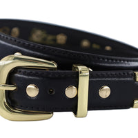3cm brede zwarte riem met gouden studs