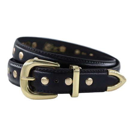 3cm brede zwarte riem met gouden studs