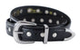 3cm brede zwarte riem met zilveren studs